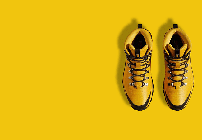 representative photoshop image of walking boots in brand colours