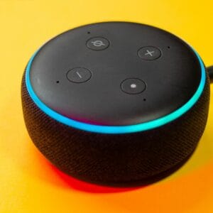 alexa assistant on a brand yellow background